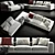 Elegant Modern Minotti West Sofa 3D model small image 1