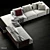 Elegant Modern Minotti West Sofa 3D model small image 2