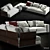 Elegant Modern Minotti West Sofa 3D model small image 4