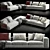 Elegant Modern Minotti West Sofa 3D model small image 5