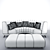 Luxury Round Sofa Set 3D model small image 3