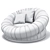 Fabric Fold Design Modern Armchair 3D model small image 1