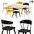 Modern OMTÄNKSAM Table & Chairs Set 3D model small image 1