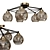 Italian Loft Style Ceiling Chandelier 3D model small image 2