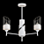 Modern Asymmetrical Glass and Mesh Chandelier 3D model small image 3