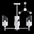 Modern Asymmetrical Glass and Mesh Chandelier 3D model small image 4