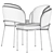 Sleek and Chic Fil Noir Chair 3D model small image 5