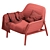 Italian Handcrafted Jade Luxury Armchair 3D model small image 5