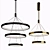 Elegant Metal Pendant Light 3D model small image 1