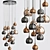 Aurelia 15-Light Pendant: Elegant Copper & Bronze 3D model small image 1