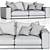 Sleek Budapest Leather Sofa 3D model small image 3