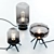 Refraction Trio: Wooden Table Lamps 3D model small image 1