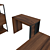 PRETO Executive Table Set 3D model small image 3