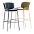 Modern Upholstered Bar Stool 3D model small image 2