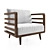 Elegant Wood Sofa 3D model small image 2