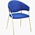 Glam Gold Side Chair: Modern Elegance 3D model small image 1