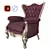 Elegant Royal Classic Armchair 3D model small image 3