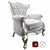 Elegant Royal Classic Armchair 3D model small image 4