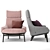 Elegant Wendelbo Sunday Armchair 3D model small image 1