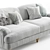 Elegant Rose Fabric Sofa 3D model small image 2