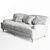 Elegant Rose Fabric Sofa 3D model small image 3