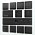 Sophisticated Matte Black Pieno Switches & Sockets 3D model small image 1