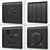 Sophisticated Matte Black Pieno Switches & Sockets 3D model small image 3