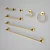 Satin Brass Bathroom Accessories Kit 3D model small image 1