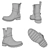 Sleek Rag & Bone Rain Boots 3D model small image 3