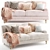 Elegant Rose 2-Seater Sofa 3D model small image 1