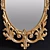 Elegant Golden Wood Mirror 3D model small image 2