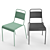 Sleek Black Stackable Chair 3D model small image 3