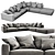 Versatile Flexform Lario Sectional 3D model small image 3