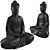 Zen Sitting Buddha Statue 3D model small image 1