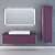 Duravit XSquare Collection: High Cabinet, Wall-Mounted Vanity, LED Mirror, Basin & Mixer 3D model small image 2