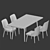 Larsson Dining Set: 180x90 Table + Andover Side Chairs 3D model small image 2