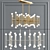 Glamorous Meurice 42-Light Linear Chandelier 3D model small image 2