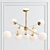 Elegant Starburst Chandelier Lights 3D model small image 2