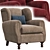 Sleek Mohair Cinema Armchair 3D model small image 1