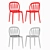 Sculpted Fabric Metal Side Chair 3D model small image 2