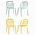 Sculpted Fabric Metal Side Chair 3D model small image 3