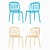 Sculpted Fabric Metal Side Chair 3D model small image 4