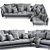 Sleek B&B Italia Sake Sofa 3D model small image 4