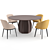  Italian Dining Set - Asterias Table with Bea and Caratos Chairs 3D model small image 1