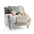 Elegant Rose Fabric Armchair 3D model small image 1