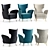 Sophisticated Julian Chichester Bergamo Armchair 3D model small image 5