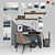 Modern Blue-themed Workstation: Joss Discovery with Decorative Elements 3D model small image 1