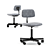 Elegant Beige Swivel Chair 3D model small image 1