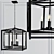 Contemporary Steel 4-Light Pendant Chandelier 3D model small image 2