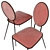 French Novani Chairs in Mint and Pink Colors 3D model small image 3